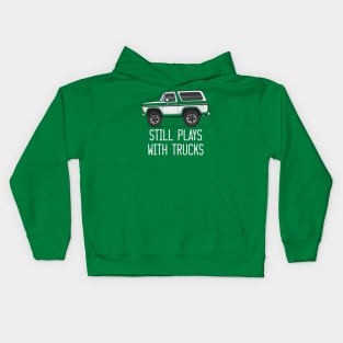 Still plays with trucks Cartoon Muticolor and White Kids Hoodie